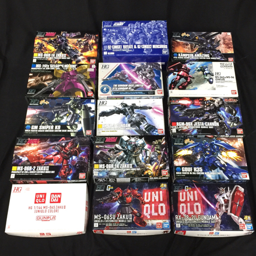 BANDAI HG 1:144 G-3 ガンダム 他 黒い三連星ザク ゲルググマリーネ シーマカスタム 等 未組立 プラモデル まとめ